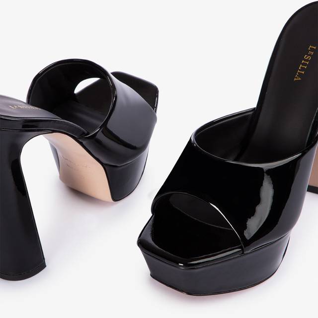 Le Silla Sandalo con plateau vernice nero 2025
