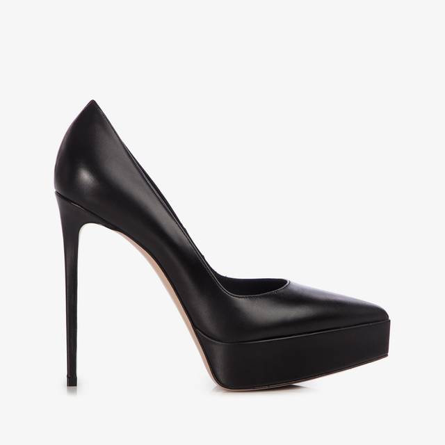 Le Silla Décolleté con plateau pelle nera Italy