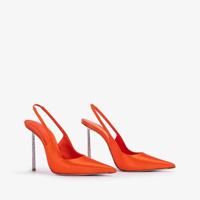 Le Silla Slingback raso arancione mandarin Promozione
