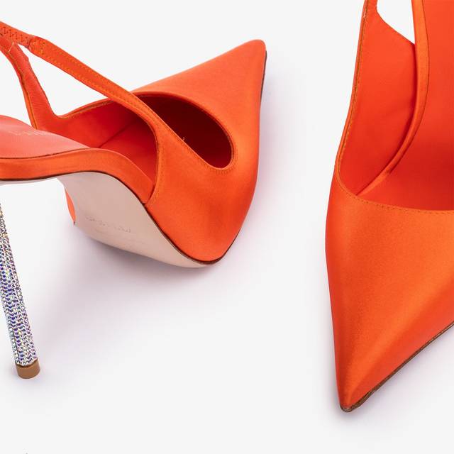 Le Silla Slingback raso arancione mandarin Promozione