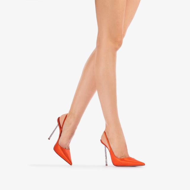 Le Silla Slingback raso arancione mandarin Promozione