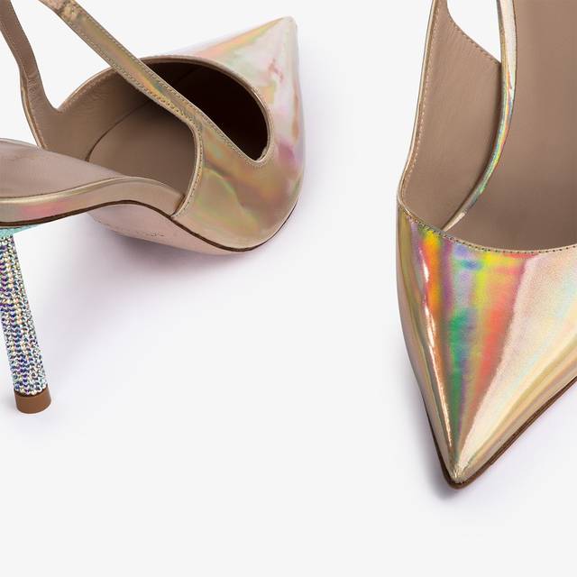 Le Silla Slingback iridescente nude Negozi Online