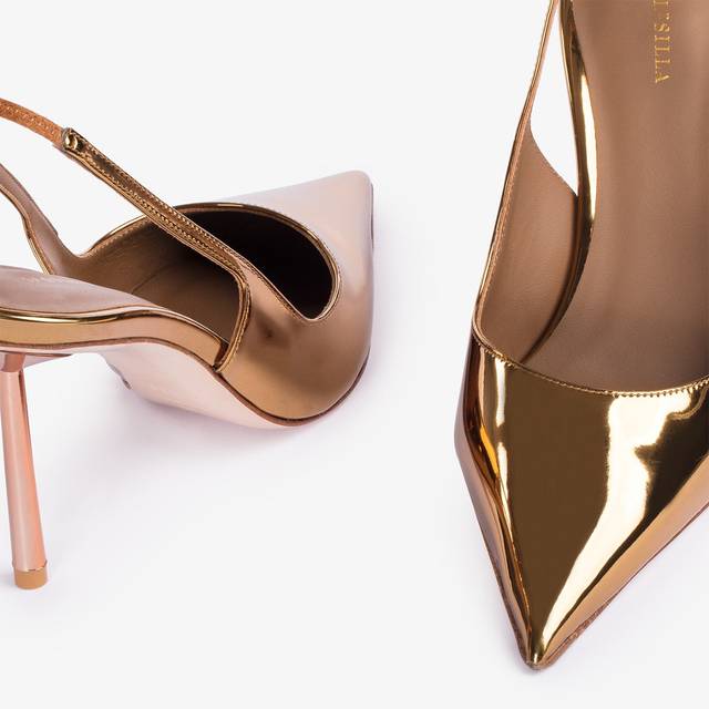 Le Silla Slingback metallizzata arancione marigold Acquista Ora