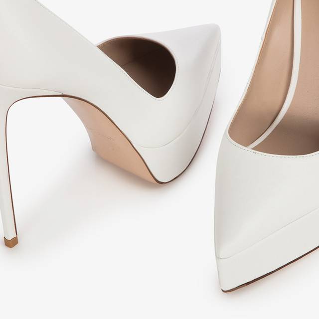 Le Silla Décolleté con plateau pelle bianca carta Consegna Veloce
