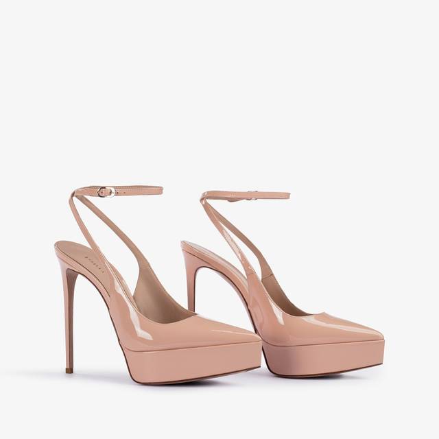 Le Silla Slingback con plateau vernice nude skin Fino Al -60%