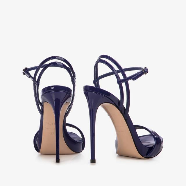 Le Silla Sandalo vernice blu lazuli Shopping Online