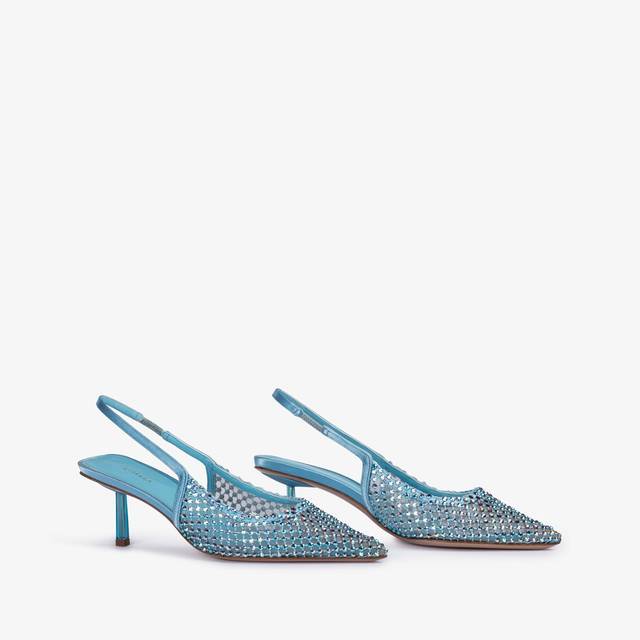 Le Silla Slingback gioiello rete azzurro cielo e Cristalli Saldi