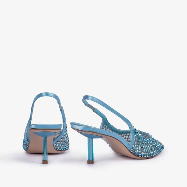 Le Silla Slingback gioiello rete azzurro cielo e Cristalli Saldi