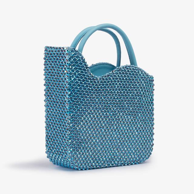 Le Silla Small bag raso azzurro cielo con Cristalli Offerte