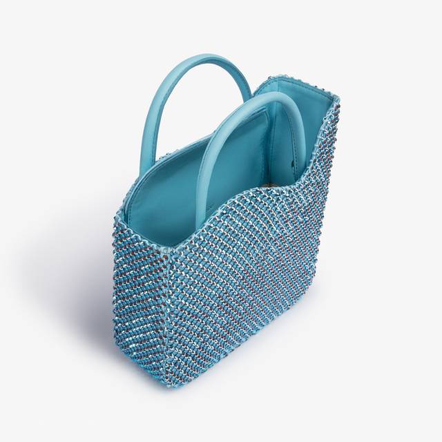 Le Silla Small bag raso azzurro cielo con Cristalli Offerte