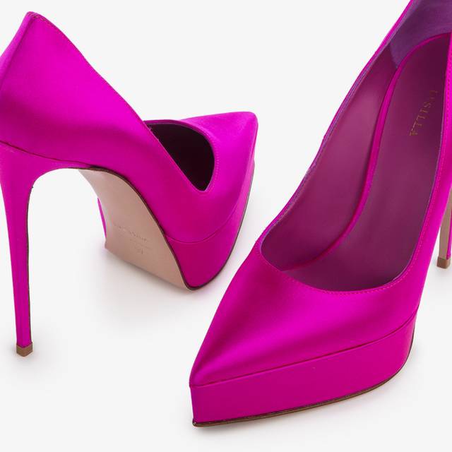 Le Silla Décolleté con plateau raso fucsia bouganville Hotsell