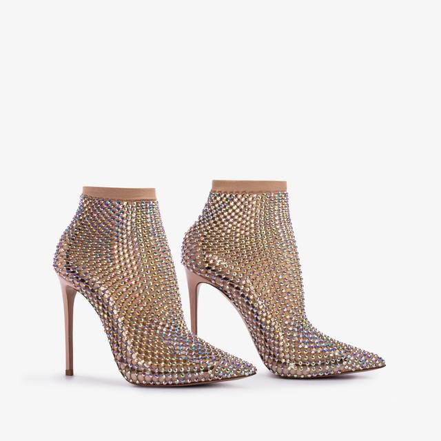 Le Silla Stivaletto calza nude skin e Cristalli Negozio