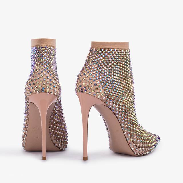 Le Silla Stivaletto calza nude skin e Cristalli Negozio