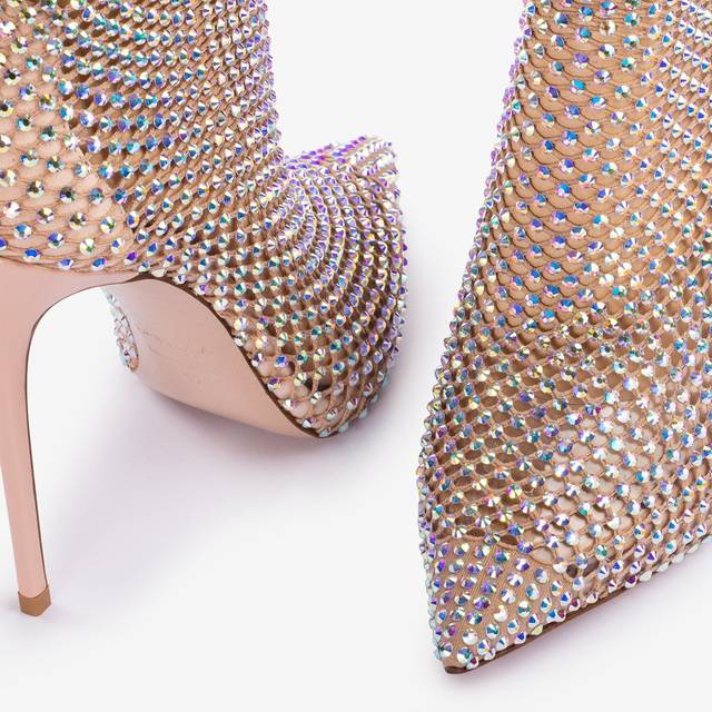 Le Silla Stivaletto calza nude skin e Cristalli Negozio