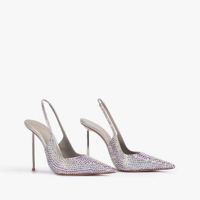Le Silla Slingback cristalli argento eclissi Comprare a buon mercato