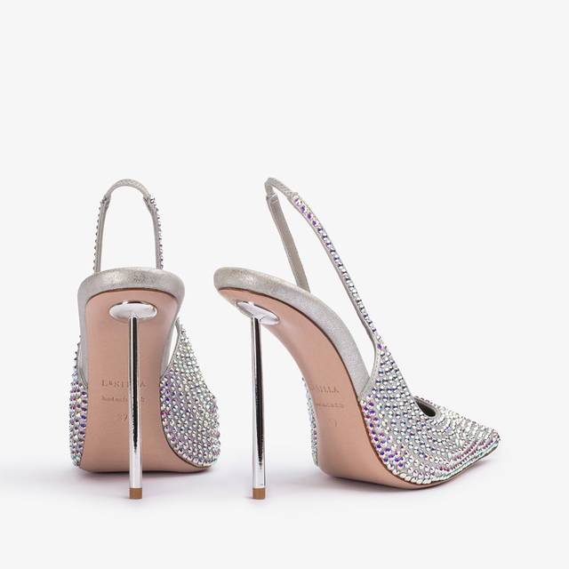 Le Silla Slingback cristalli argento eclissi Comprare a buon mercato