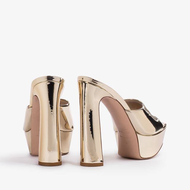 Le Silla Sandalo con plateau effetto specchiato platino Shopping online