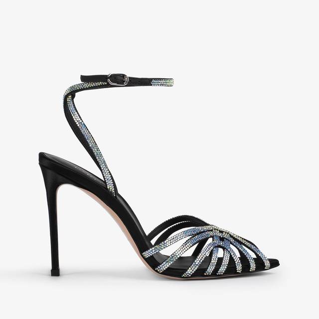 Le Silla Sandalo raso nero e Cristalli Offerta Pasqua