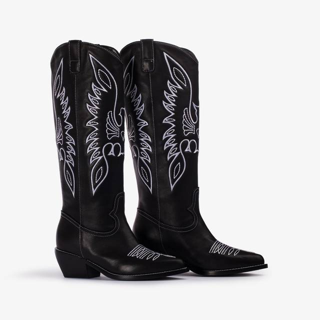 Le Silla Stivale d'ispirazione Western pelle nero Comprane uno, ottenene uno gratis