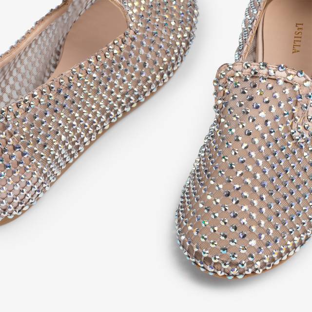 Le Silla Slipper gioiello rete nude skin e Cristalli Limitato a 3 giorni