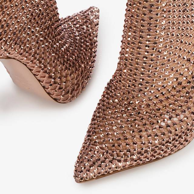 Le Silla Stivaletto calza oro rosa e Cristalli Qualità