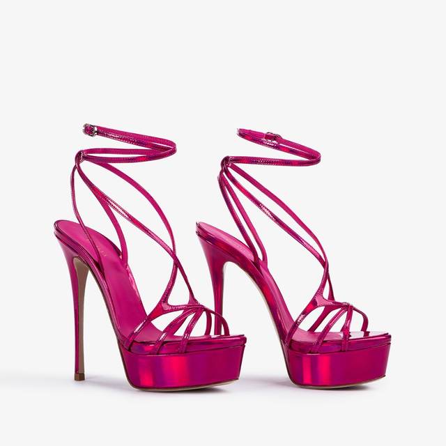 Le Silla Sandalo con plateau iridescente fucsia bouganville Qualità Garantita
