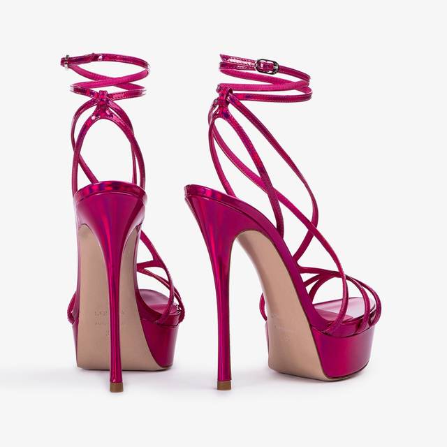 Le Silla Sandalo con plateau iridescente fucsia bouganville Qualità Garantita