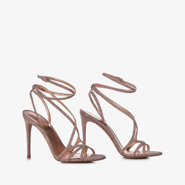 Le Silla Sandalo tessuto glitterato nude skin Consegna Veloce