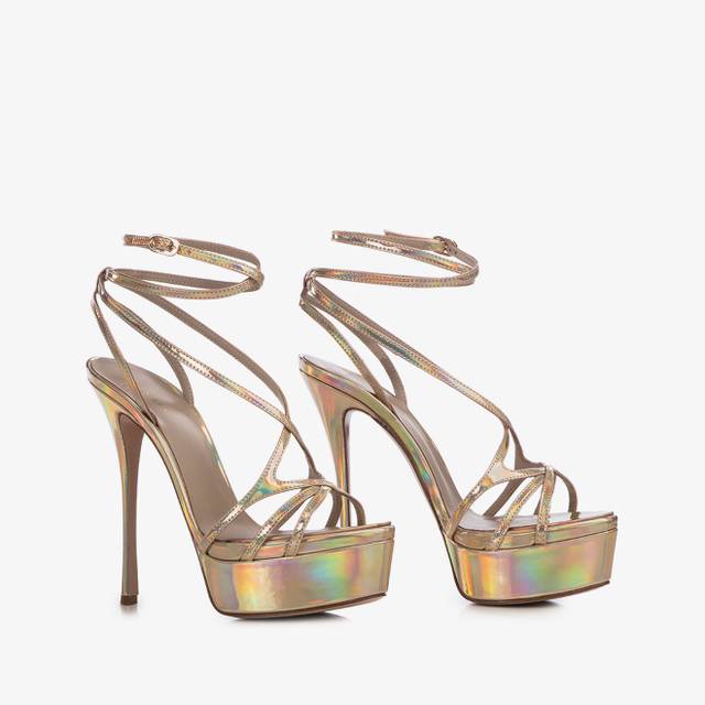 Le Silla Sandalo con plateau iridescente nude Novità