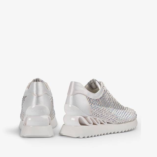 Le Silla Sneaker rete bianca carta e Cristalli Vendite Flash