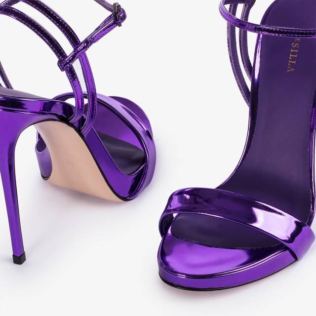 Le Silla Sandalo metallizzato viola kamala Moda