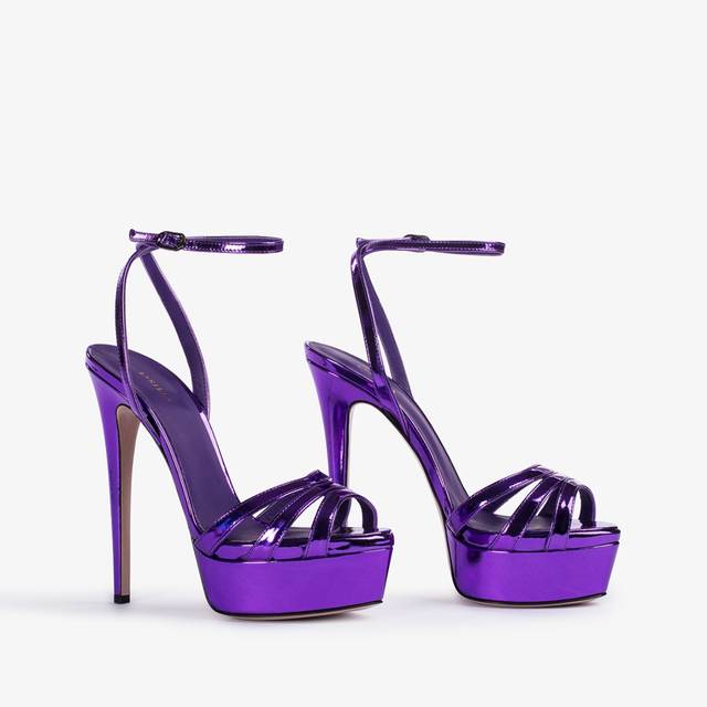 Le Silla Sandalo con plateau metallizzato viola kamala Spedizione gratuita