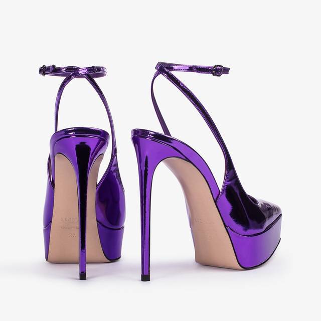 Le Silla Slingback con plateau metallizzata viola kamala Negozio online di fabbrica