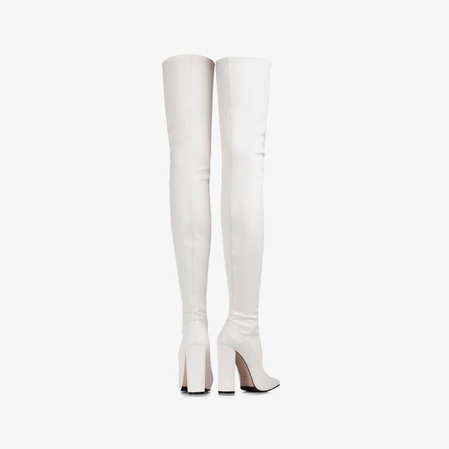 Le Silla Stivale sopra il ginocchio pelle vegan stretch bianco Offerta esclusiva