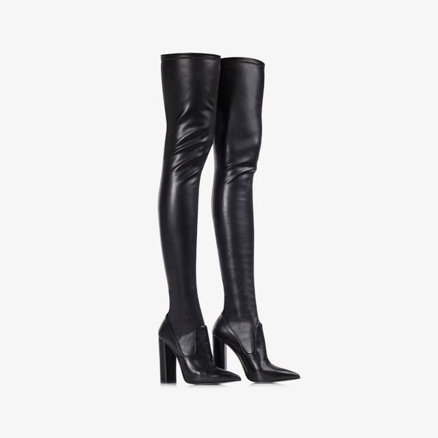 Le Silla Stivale sopra il ginocchio pelle vegan stretch nero Black Friday