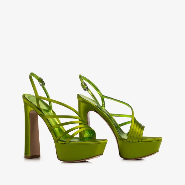 Le Silla Sandalo raso verde tokyo Offerte esclusive