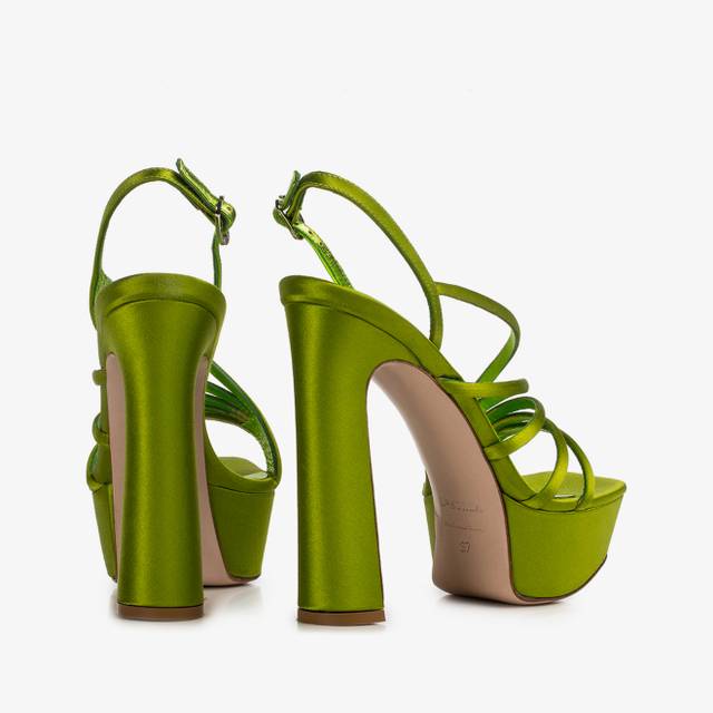 Le Silla Sandalo raso verde tokyo Offerte esclusive