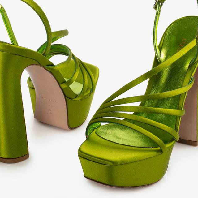 Le Silla Sandalo raso verde tokyo Offerte esclusive
