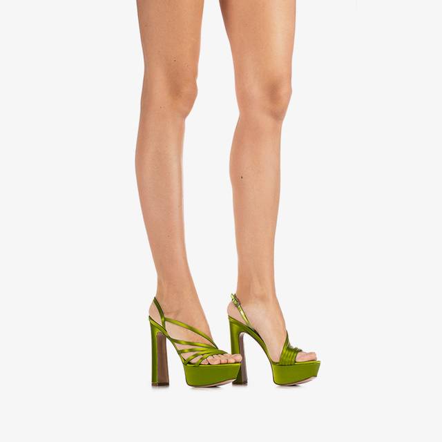 Le Silla Sandalo raso verde tokyo Offerte esclusive