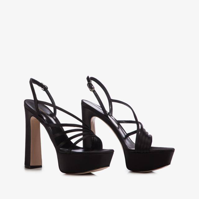 Le Silla Sandalo raso nero Prezzo basso