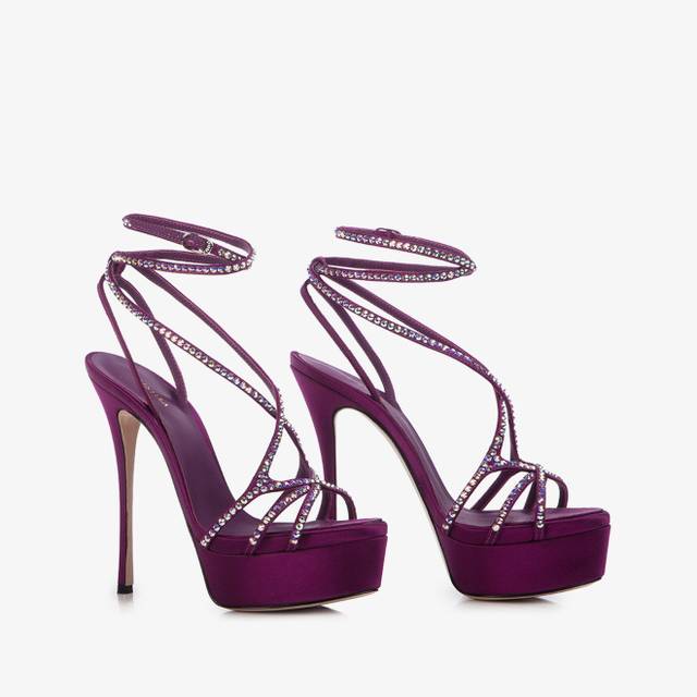 Le Silla Sandalo con plateau raso viola grape Sconti questo mese