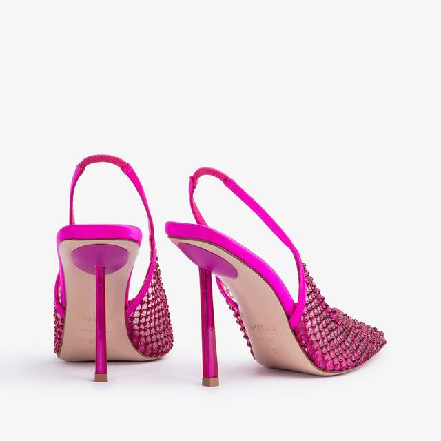 Le Silla Slingback gioiello rete fucsia bouganville Italy