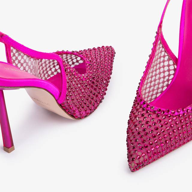 Le Silla Slingback gioiello rete fucsia bouganville Italy