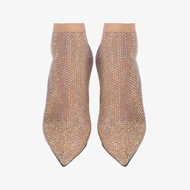 Le Silla Stivaletto calza nude skin con Cristalli Nuovo