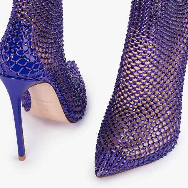 Le Silla Stivaletto calza e Cristalli viola kamala Vendita