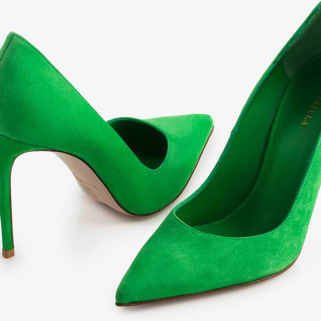 Le Silla Décolleté camoscio verde emerald In Saldo