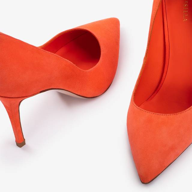 Le Silla Décolleté camoscio arancione punch Prezzo di fabbrica