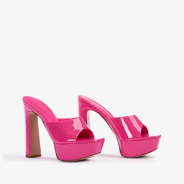 Le Silla Sandalo mule con plateau vernice fucsia party Offerta speciale