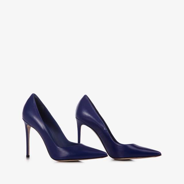 Le Silla Décolleté pelle blu lazuli Comprare a buon mercato