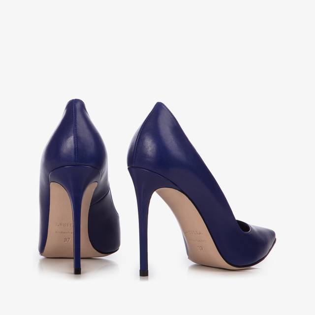 Le Silla Décolleté pelle blu lazuli Comprare a buon mercato